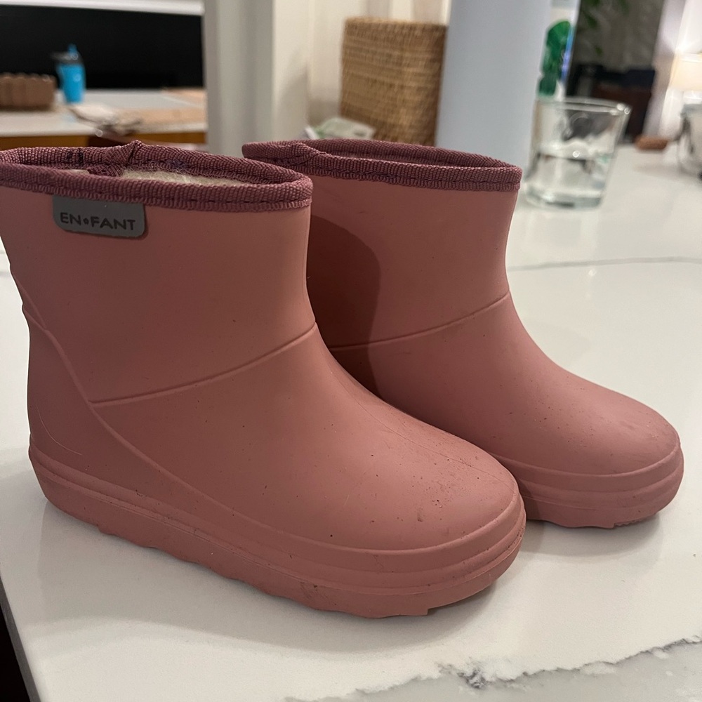 Toddler Girl Wool Lined Waterproof Boots, “En Fant” made in Denmark